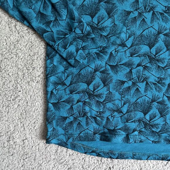 Vintage REI Mens L Quarter Zip Long Sleeve Pullover Shirt Blue Print Outdoor - Picture 6 of 15